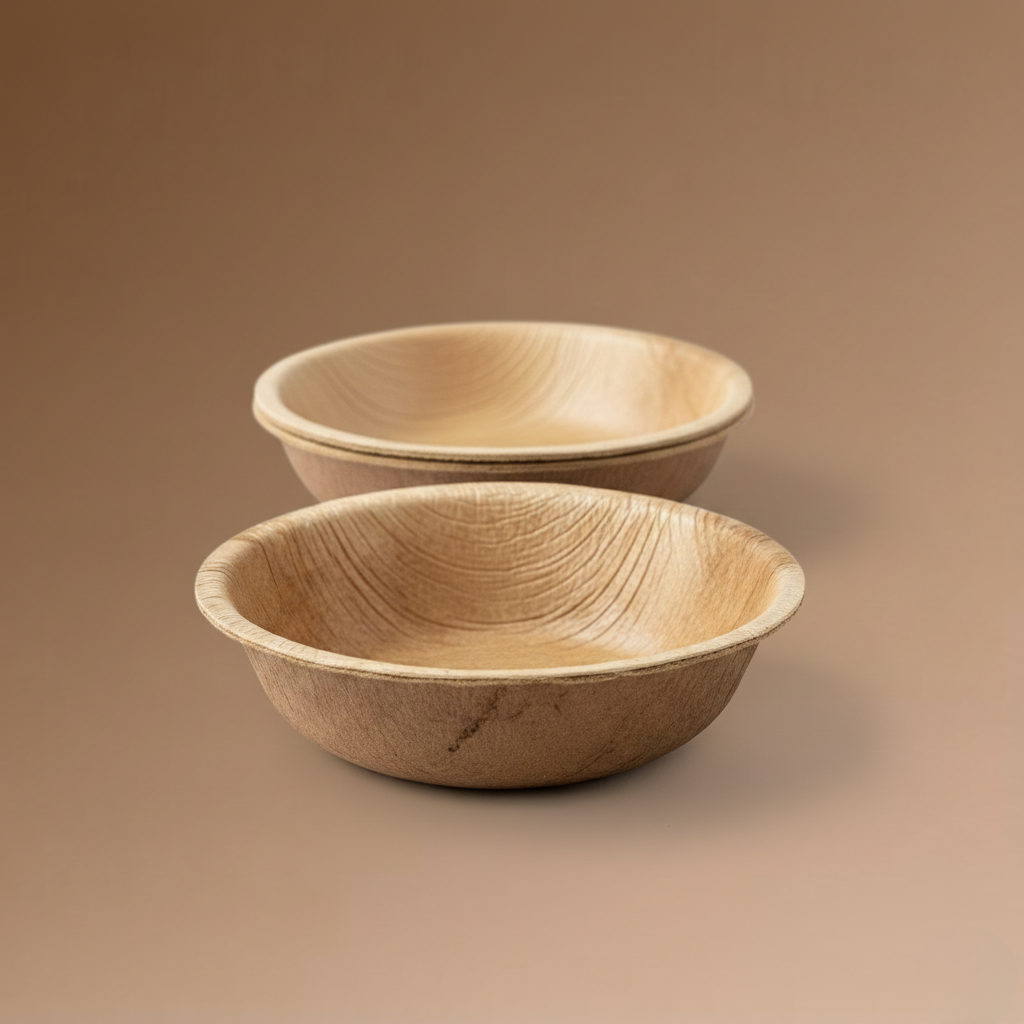Round Palm Leaf Bowl 6 cm | Compostable & Leak-Resistant