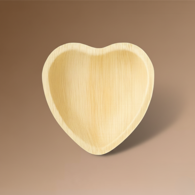 Heart Shape Palm Leaf Plate (16.5 cm) 6.5 Inch| 100% Natural, Eco-Friendly & Compostable