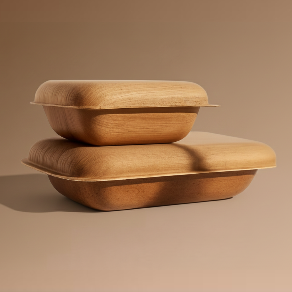 Palm Leaf Takeaway Box (750 ml)| 100% Natural, Eco-Friendly & Compostable