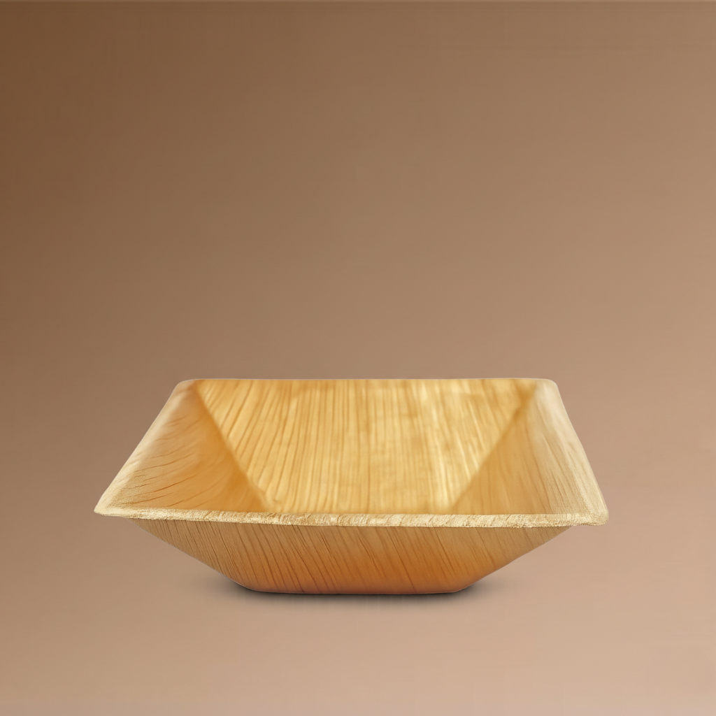 Square Deep Areca Leaf Bowl 16 cm | Sustainable, Chemical-Free & Durable
