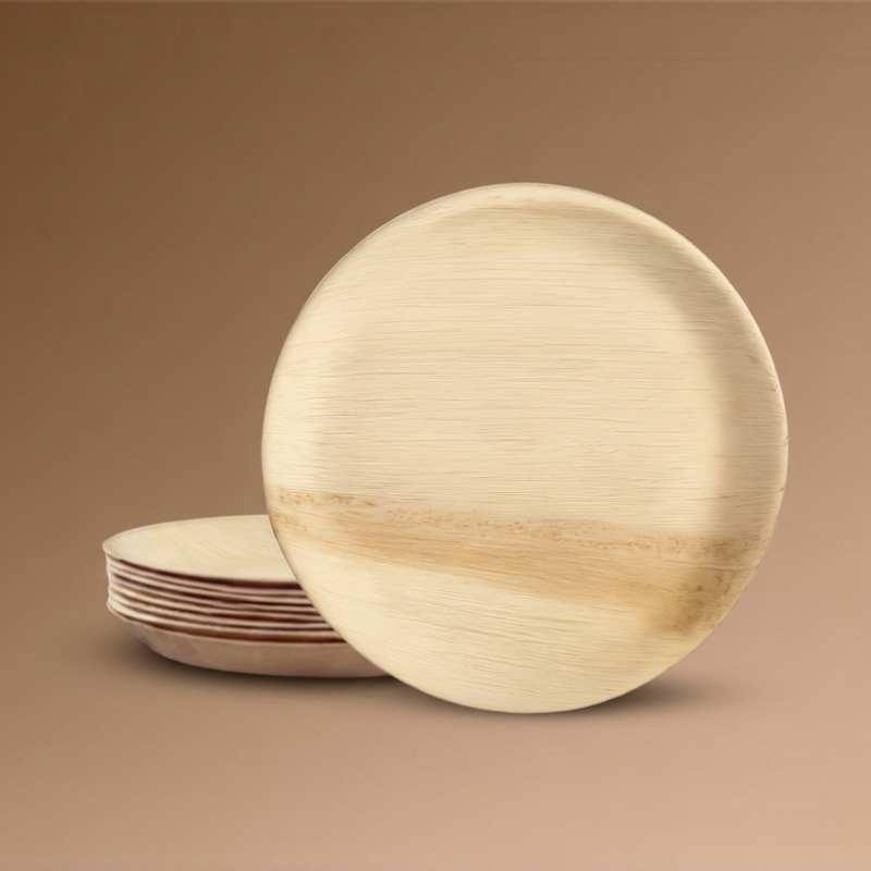 Round Palm Leaf Plates (18-20 cm) 7 & 8 Inches | 100% Natural, Eco-Friendly & Compostable