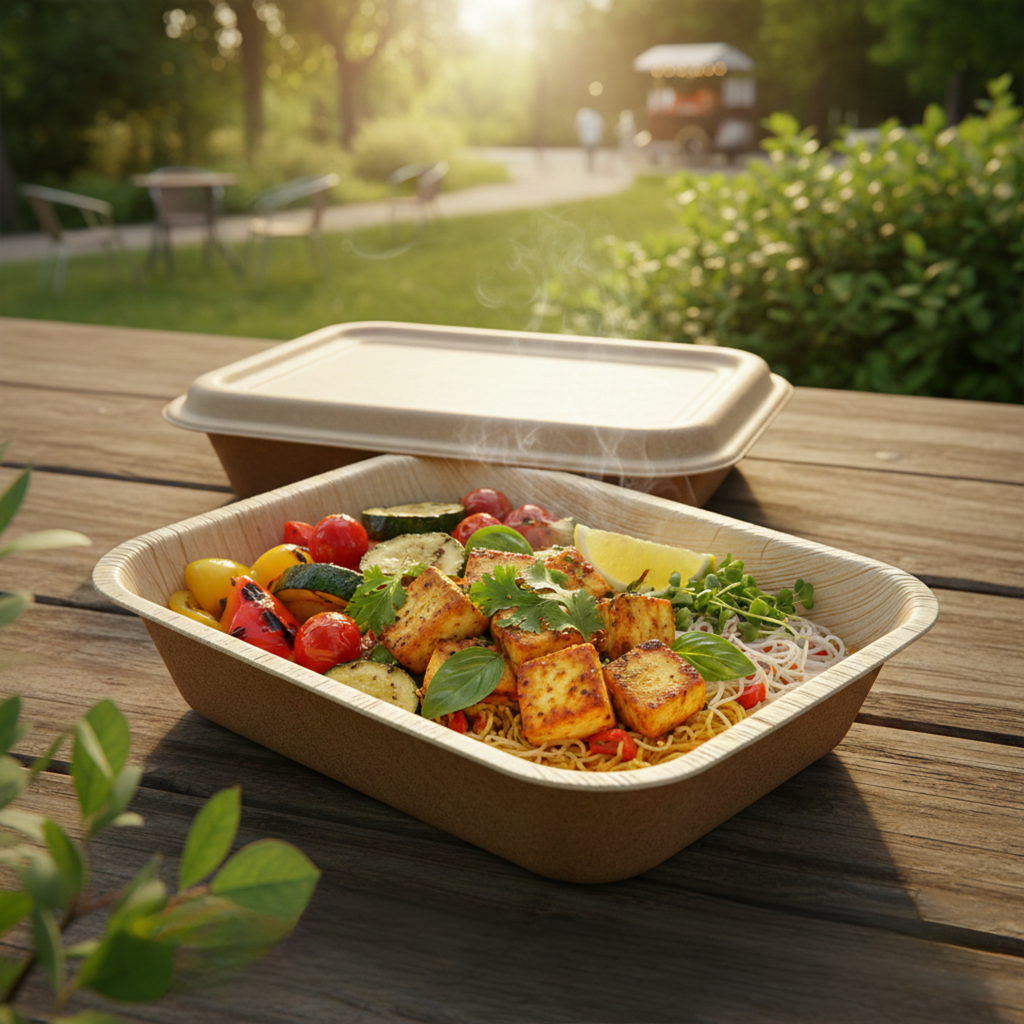 Palm Leaf Takeaway Box (750 ml)| 100% Natural, Eco-Friendly & Compostable