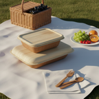 Palm Leaf Takeaway Box (1000 ml)| 100% Natural, Eco-Friendly & Compostable
