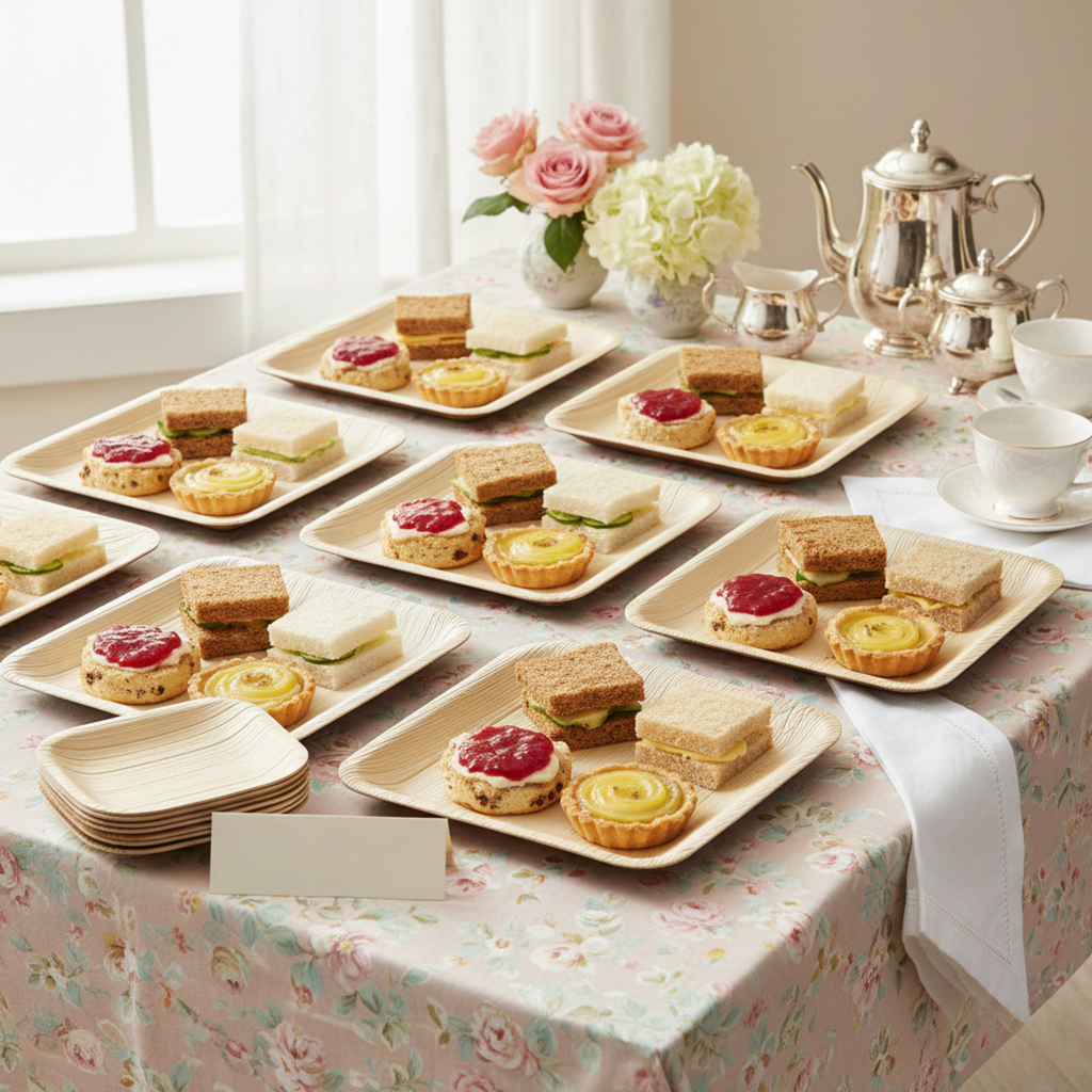 Square Palm Leaf Plates (15-20 cm) 6 & 8 Inches | 100% Natural, Eco-Friendly & Compostable