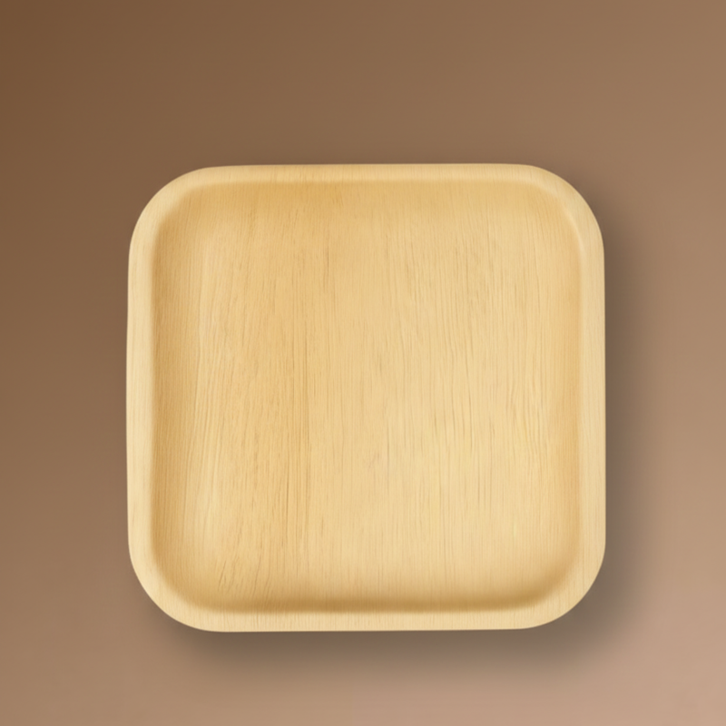 Square Palm Leaf Plates (15-20 cm) 6 & 8 Inches | 100% Natural, Eco-Friendly & Compostable