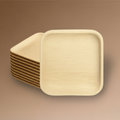 Square Palm Leaf Plates (23-25 cm) 9 & 10 Inches | 100% Natural, Eco-Friendly & Compostable