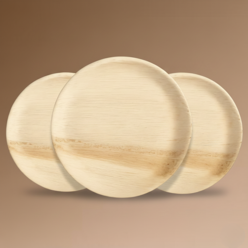Round Palm Leaf Plates (25-30 cm) 10 & 12 Inches| 100% Natural, Eco-Friendly & Compostable